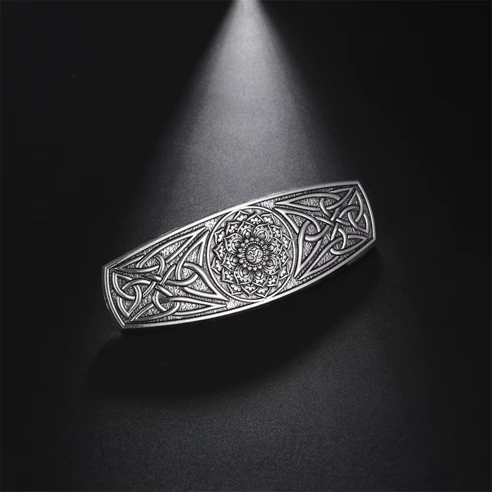 Retro Vikings Celtics Knot Hairpin Women Silver Color Metal Irish Hindu Symbol Hair Decor Barrette Long Hair Design Female Jewel