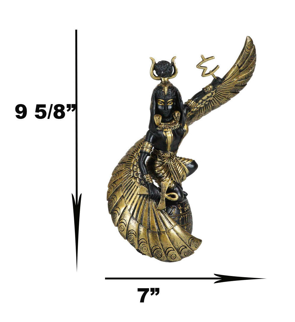 Ebros Gift Egyptian Goddess Mother Isis Ra Holding Ankh Decorative Figurine 9" H