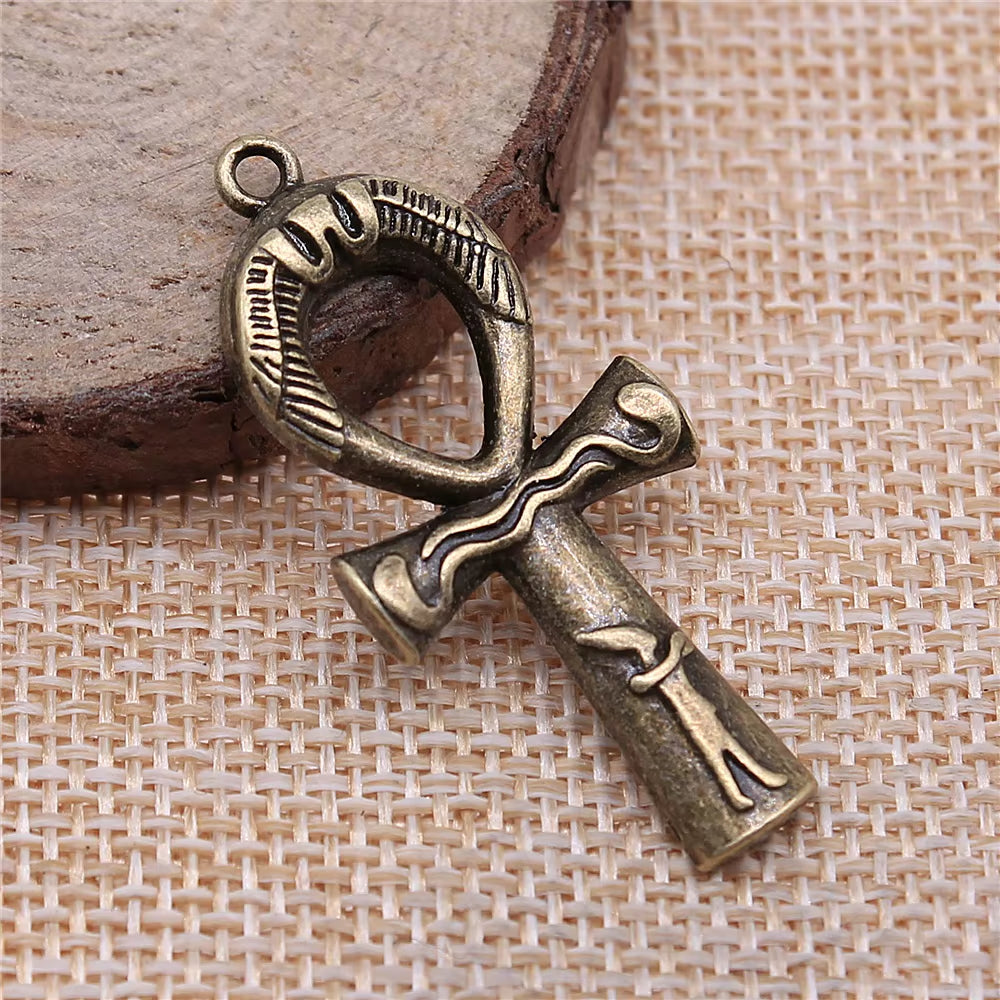 5Pcs 43X19Mm Ankh Cross Charms Pendant Egyptian Cross Charms