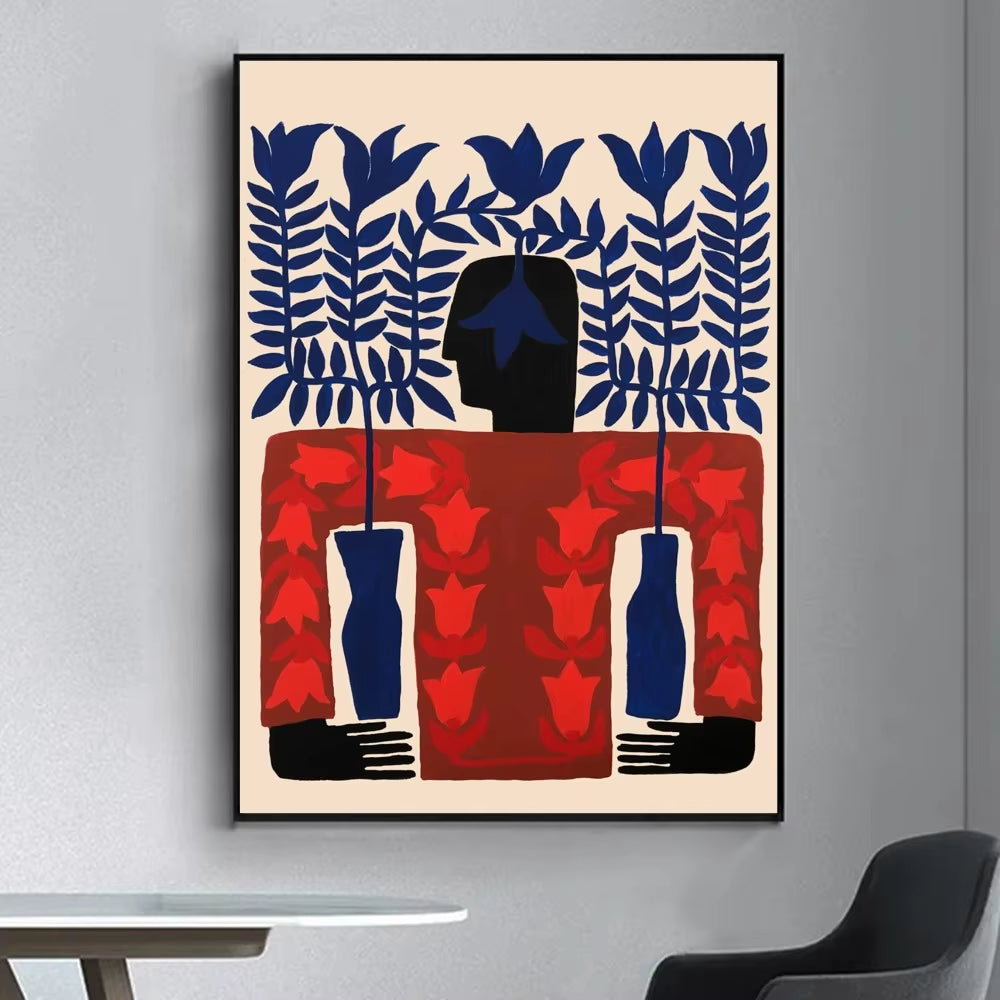 Ancient Egypt Abstract Classic Anime Poster Fancy Poster Wall Sticker for Living Room Bar Vintage Decorative Painting Middle