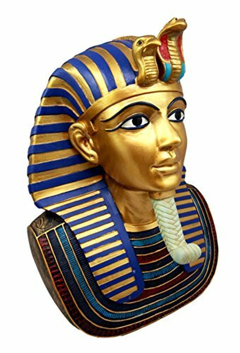 Ebros Large Cobra and Nemes Mask of Pharaoh Egyptian King Tut Bust Figurine 11"H
