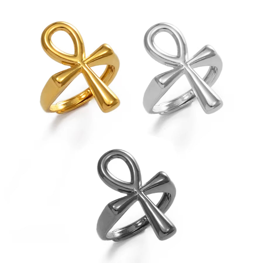 Ankh Ring for Women Girls African Egyptian Cross Charms Finger Ring Jewelry Egypt Hieroglyphs Nile Key @246206