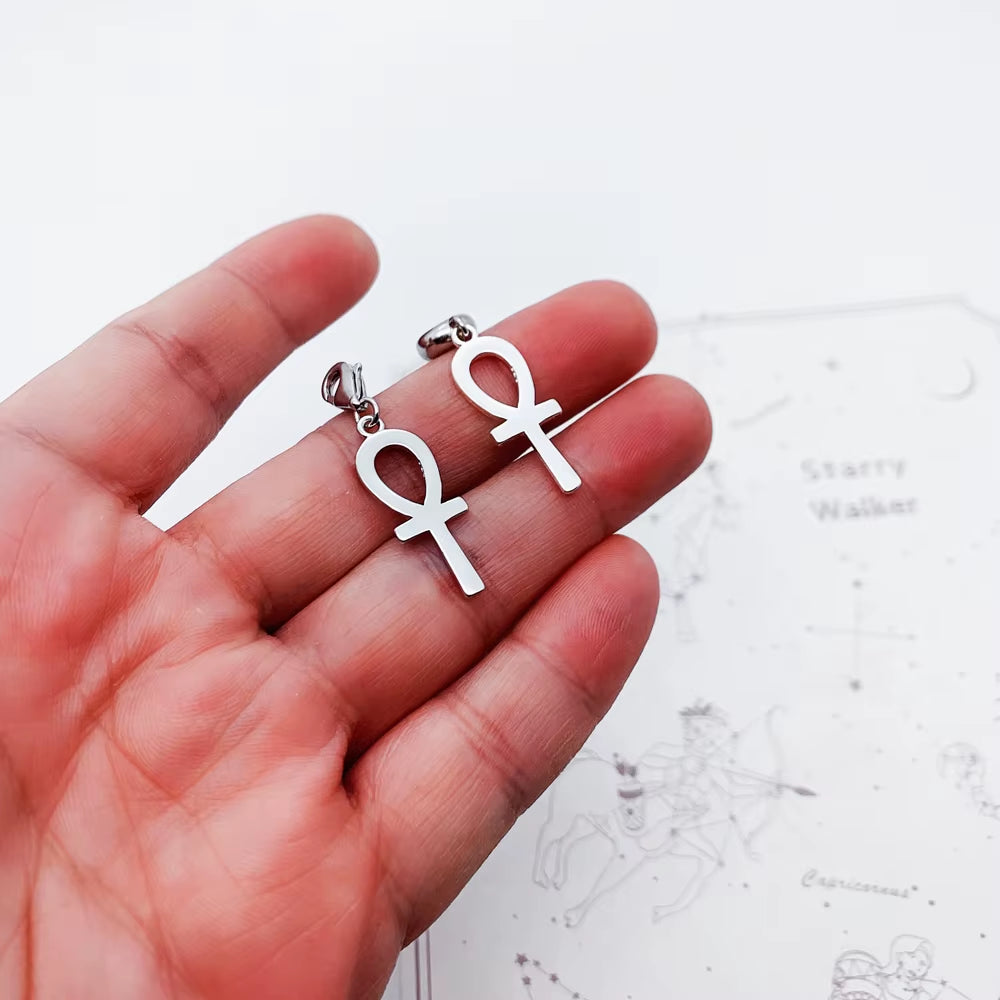 Cross of Life Ankh Charm Egypt Club Jewelry Vintage Gift in 925 Sterling Silver