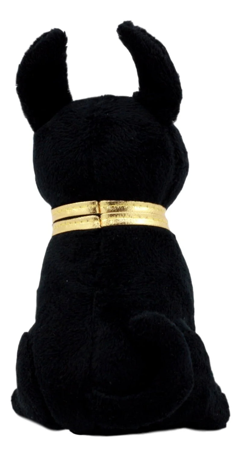 Ebros Small Black & Gold Egyptian Anubis Dog Plush Toy Soft Doll God of Afterlife Jackal Collectible 6"H