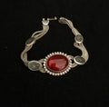 Byzantine Style Carnelian and Silver Multi-Strand Chain Bracelet