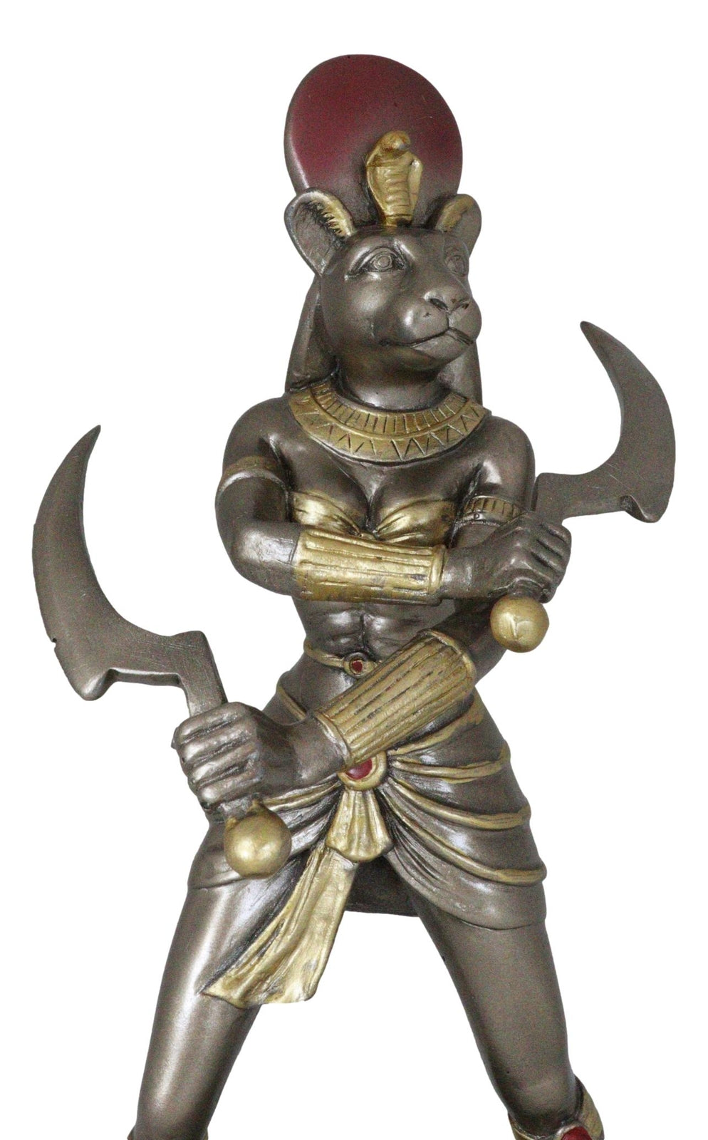 Ebros Egyptian Goddess Sekhmet Ra with Solar Disc and Uraeus Statue 11"H