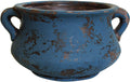 Egyptian Era Designed Earthen Ware Terra-Cotta Vessel/Planter with Looped Handles. Blue
