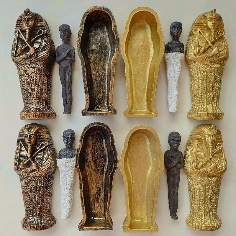 Ancient Egyptian Egypt Coffin with Mummy Figurine Resin Craft Art Decor Collectiblehome Decor Miniature Craft Collectibles