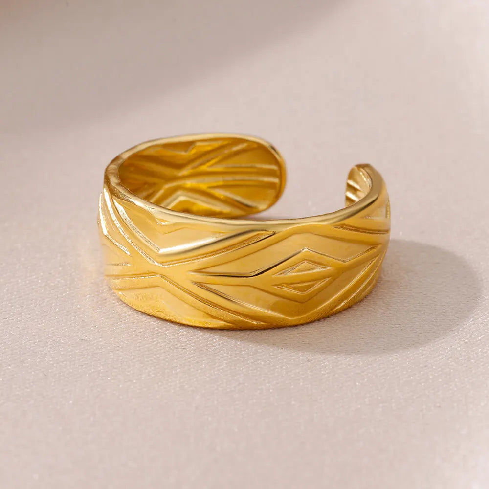 Rings for Women Stainless Steel Evil Eye Gold Color Open Ethnic Ring New Wedding Aesthetic Waterproof Jewelry Accessories Gift