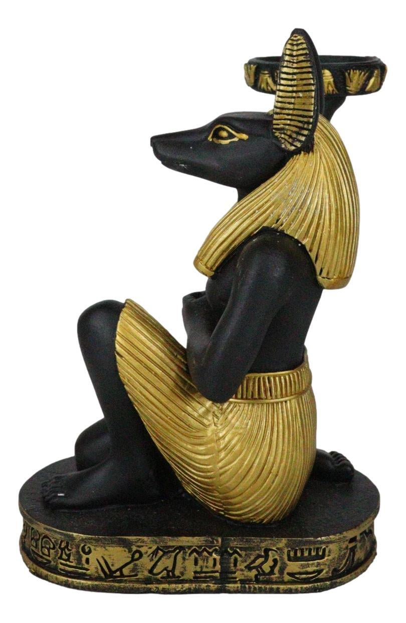 Egyptian God of the Afterlife Mummification Anubis Tea Light Candle Holder Decor