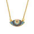 Gold Color Evil Eye Necklaces for Women Cubic Zirconia Turkish Blue Eye Necklaces Lucky Amulet Jewelry Olho Grego Nkeq01