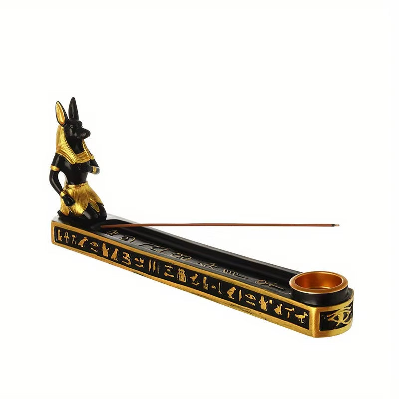 1PC Egyptian Vintage Dog God Resin Crafts Incense Insert Interior Decoration Tourism Souvenir
