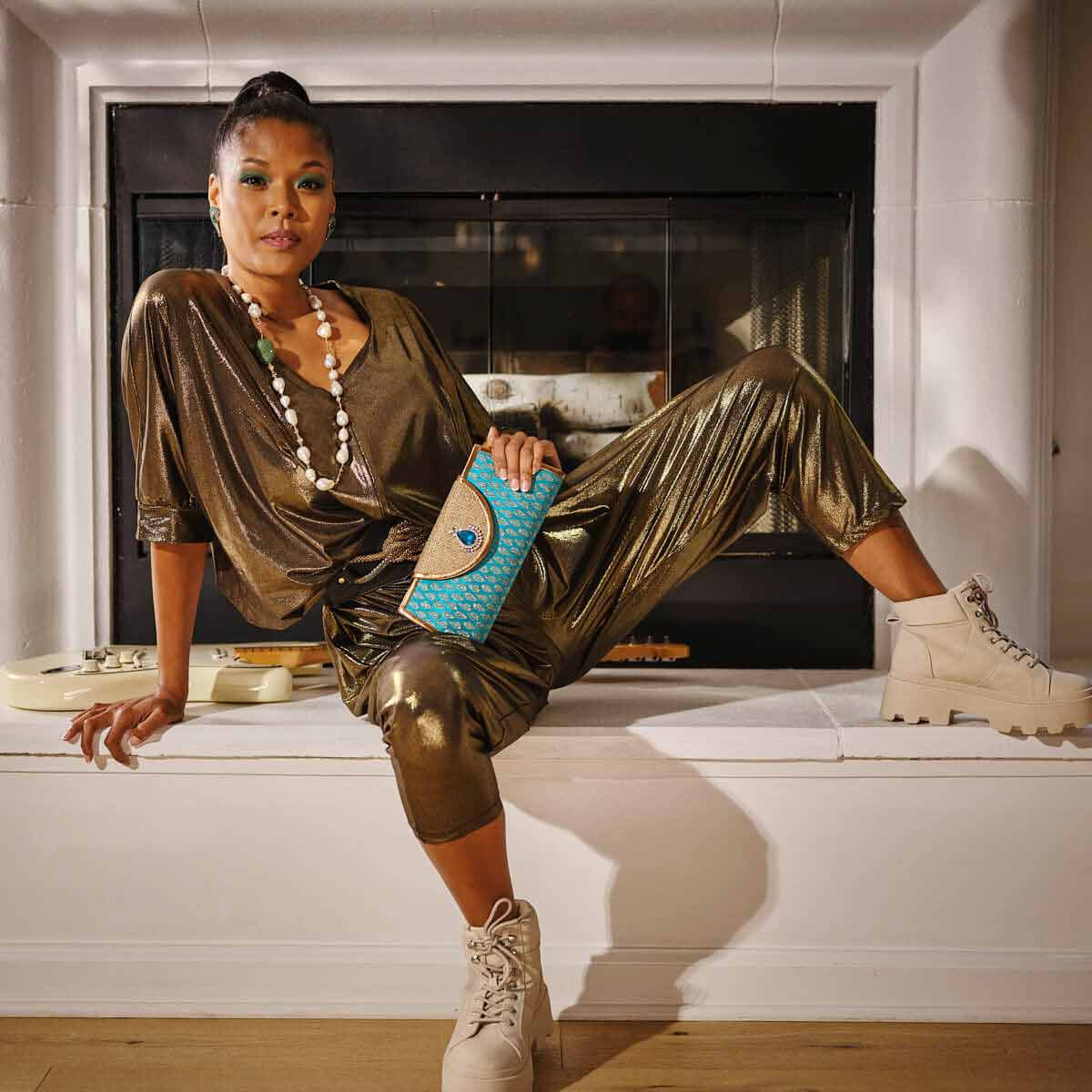 Lakshmi, Mini Baguette Tear Drop Bag