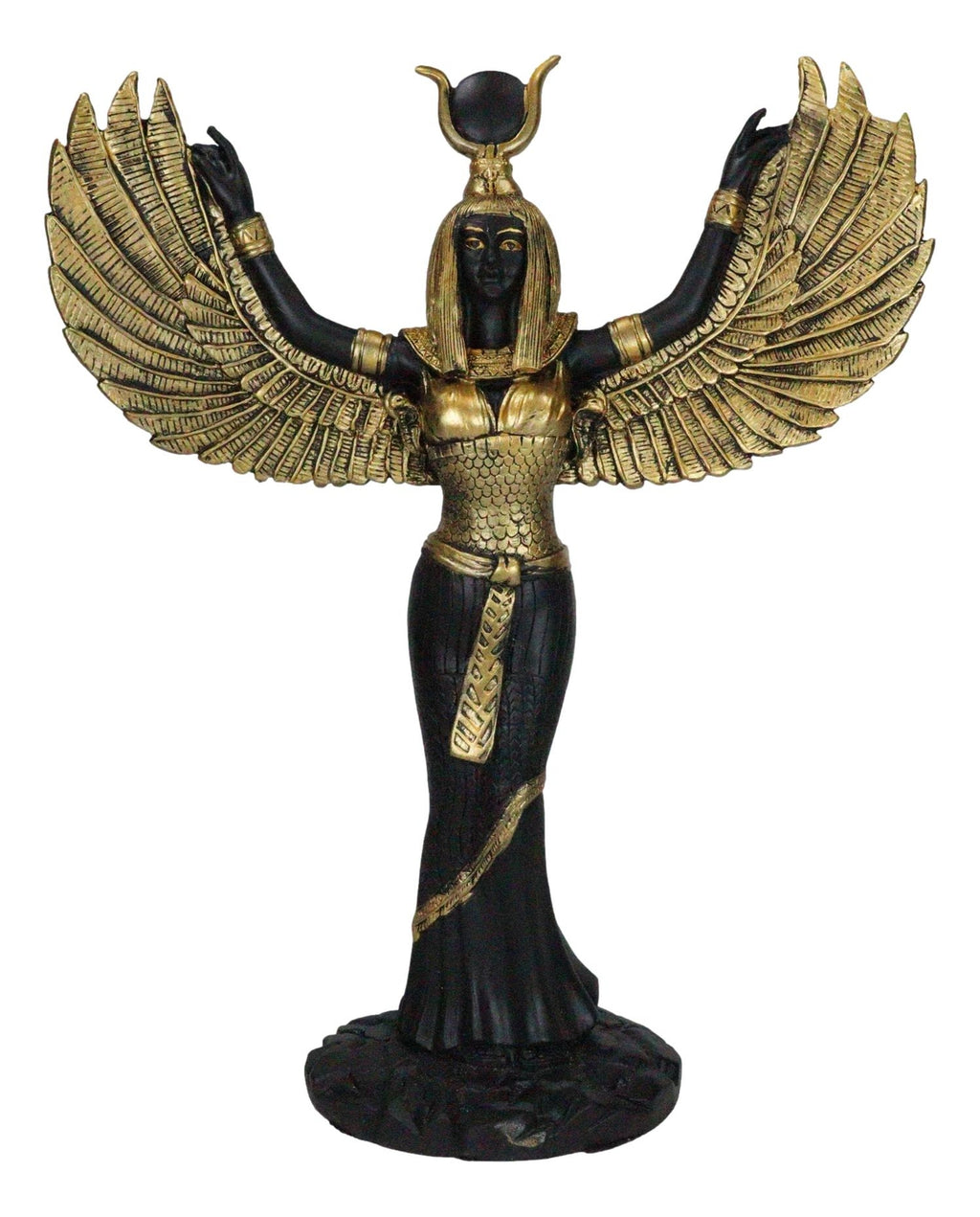 Egyptian Theme Isis with Open Wings Goddess of Magic and Nature Statue Sculpture