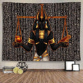Egyptian Anubis Statue Tapestry Ancient Egypt Religious Mythical Tapestries 80 X60 Inch Egyptian Hieroglyphs Wall Art Decor for Living Room and Bedroom