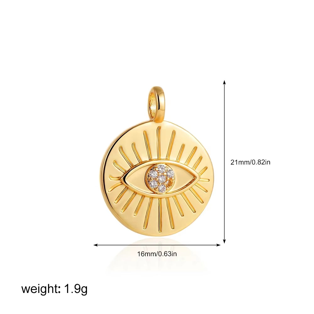 Exquisite Waterproof Moon Star Sun Evil Eyes Pendant for Women Charms Gold Color DIY Accessories Stainless Steel Jewelry