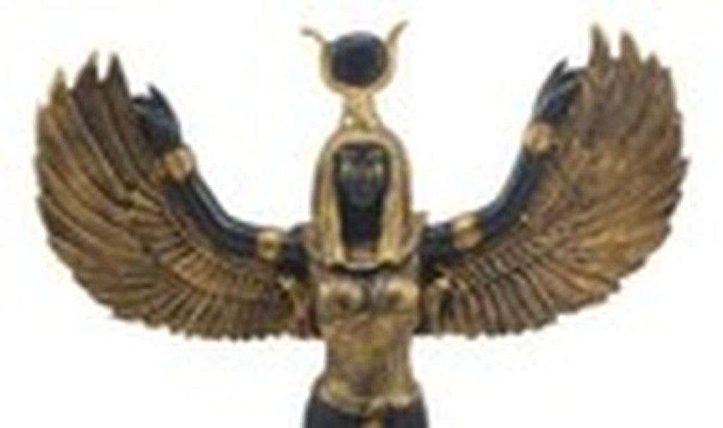 Egyptian Theme Isis with Open Wings Goddess of Magic and Nature Statue Sculpture