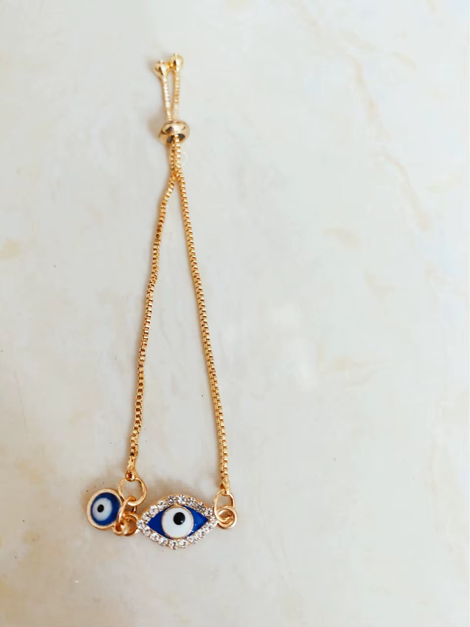 New Fashion Turkish Blue Evil Eye Bracelet for Women Simple Adjustable Lucky Chain Zircon Eye Bracelet Jewelry Birthday Gifts