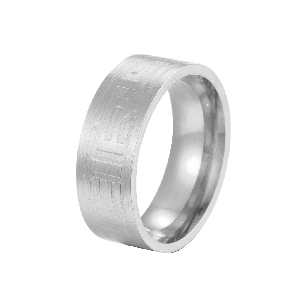 Stainless Steel Greek Band Ring Jewelry