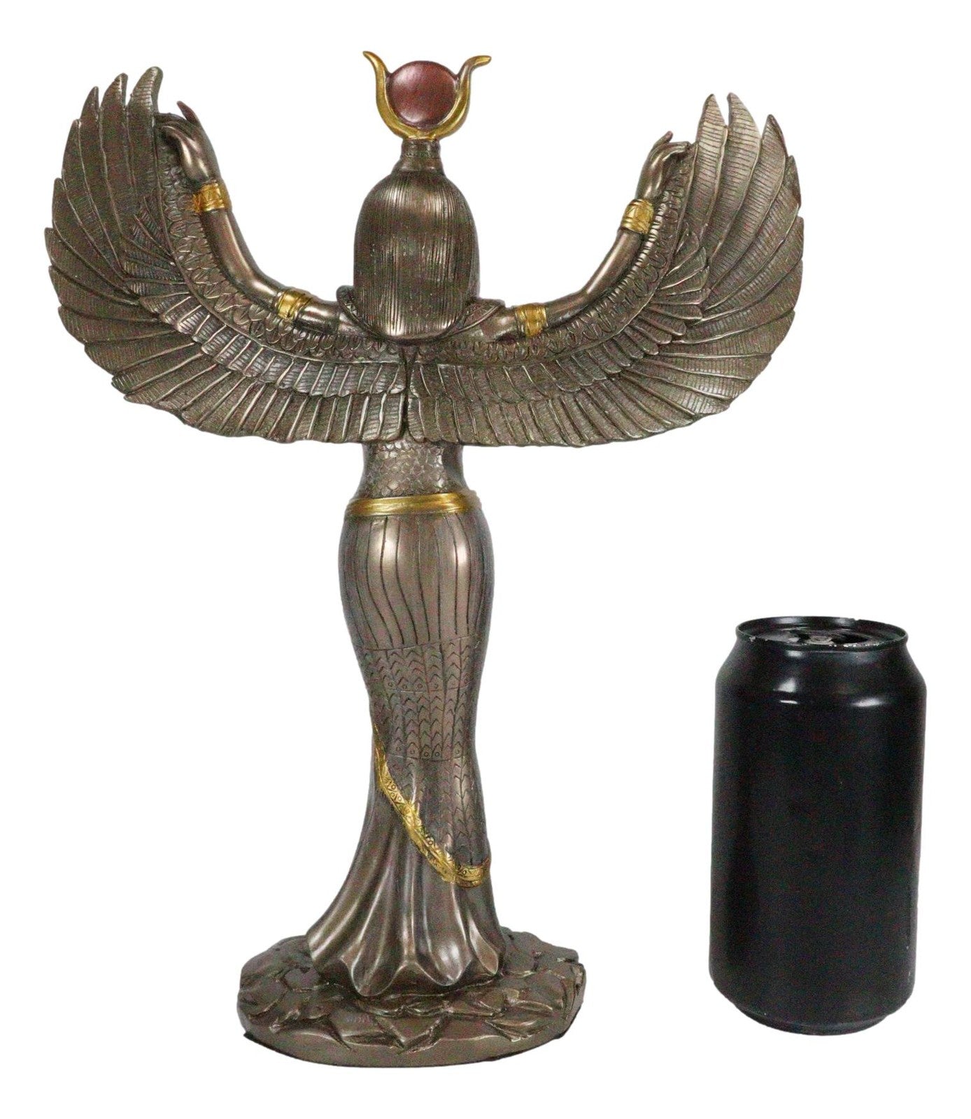 12"H Egyptian Theme Isis with Open Wings Goddess of Magic & Nature Sculpture
