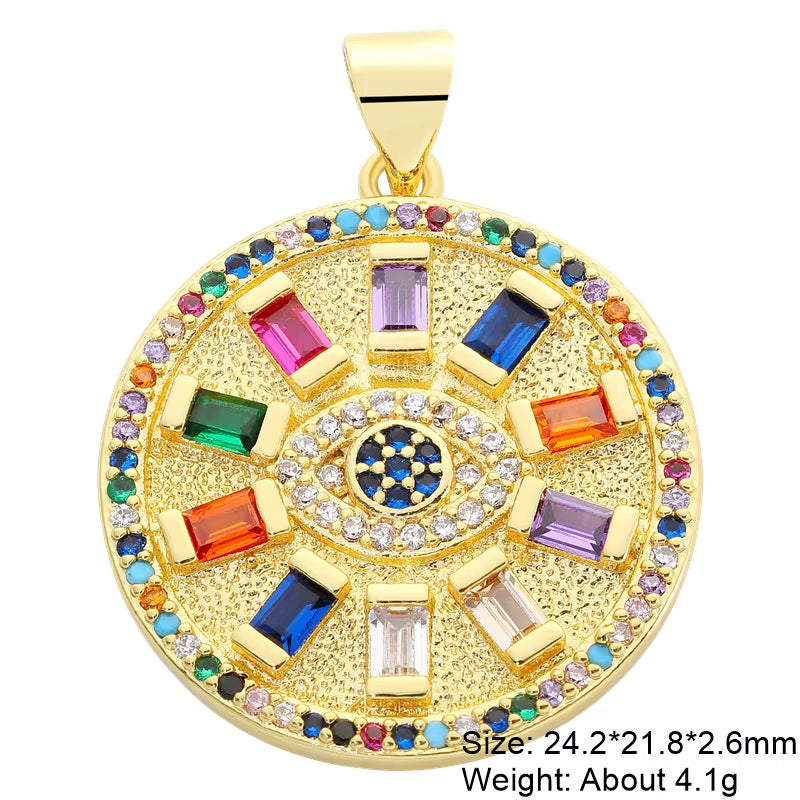 Handicraft Custume Accessories Greek Gods Evil Eye Crescent Moon Star Enamel Charms for DIY Pendant Collar Jewelry Making