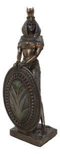 Egyptian Isis Statue Goddess of Motherhood Magic 11"H Figurine Bronze Patina
