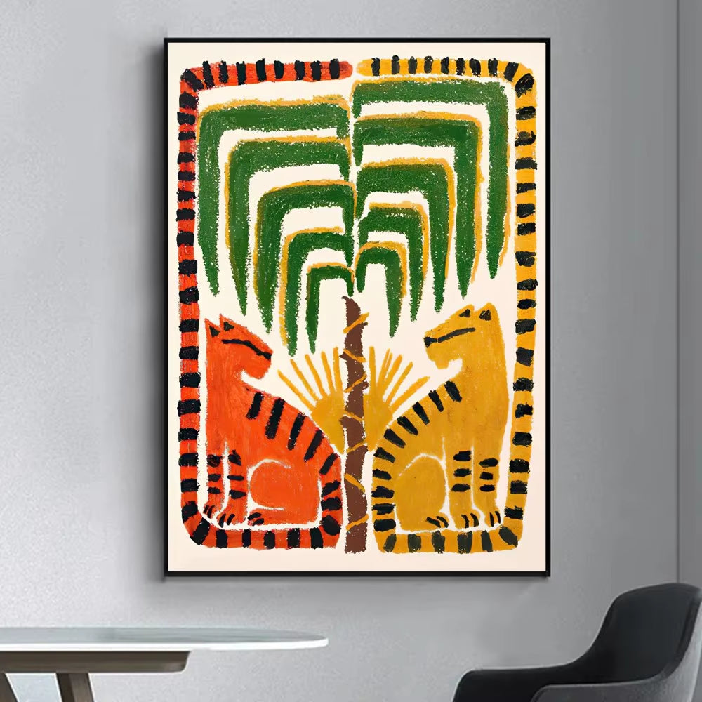 Ancient Egypt Abstract Classic Anime Poster Fancy Poster Wall Sticker for Living Room Bar Vintage Decorative Painting Middle