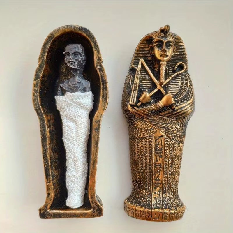 Ancient Egyptian Egypt Coffin with Mummy Figurine Resin Craft Art Decor Collectiblehome Decor Miniature Craft Collectibles