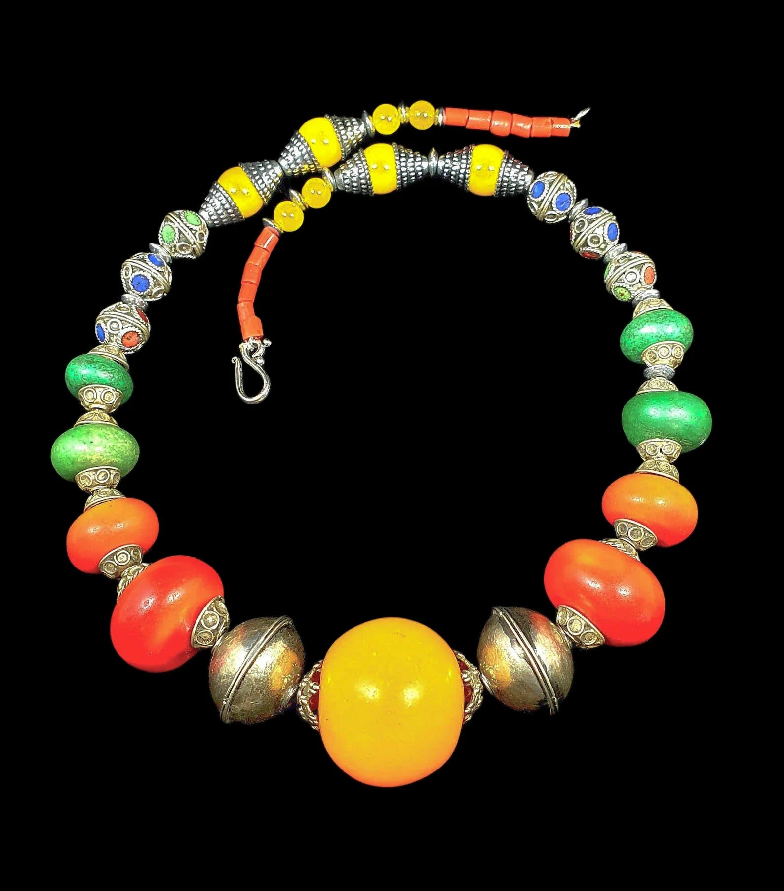 Moroccan Berber Necklace, Tribal Antique Jewelry, Ethnic Bohemian Gift