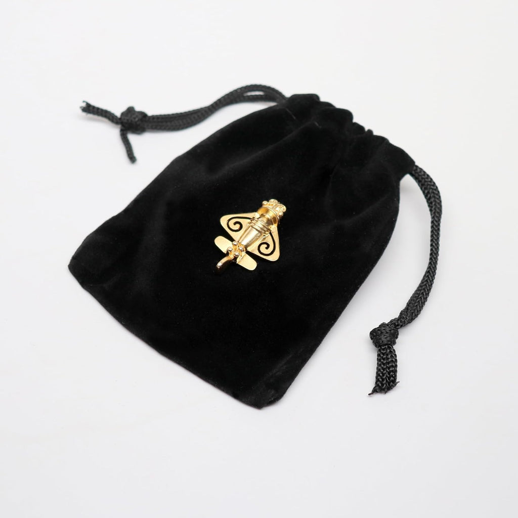 Quimbaya Flyer Pin 24K Gold Finish Pre-Colombian Ancient Alien Artifact Lapel, H