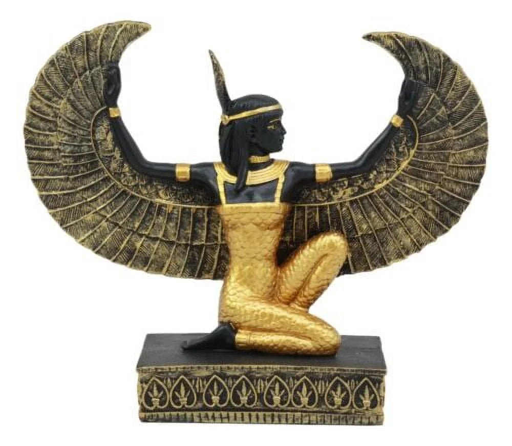 Ebros Egyptian Kneeling Goddess Maat with Open Wings Figurine 8.5" Long