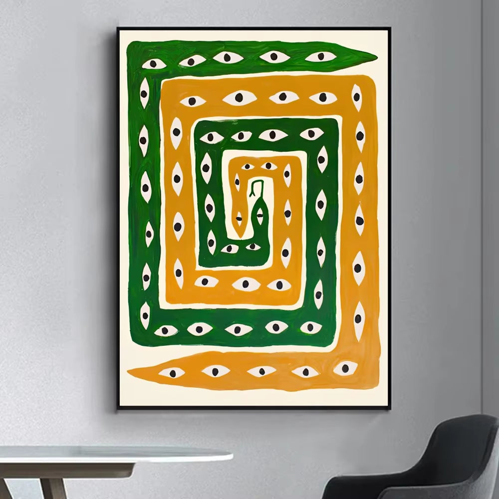 Ancient Egypt Abstract Classic Anime Poster Fancy Poster Wall Sticker for Living Room Bar Vintage Decorative Painting Middle