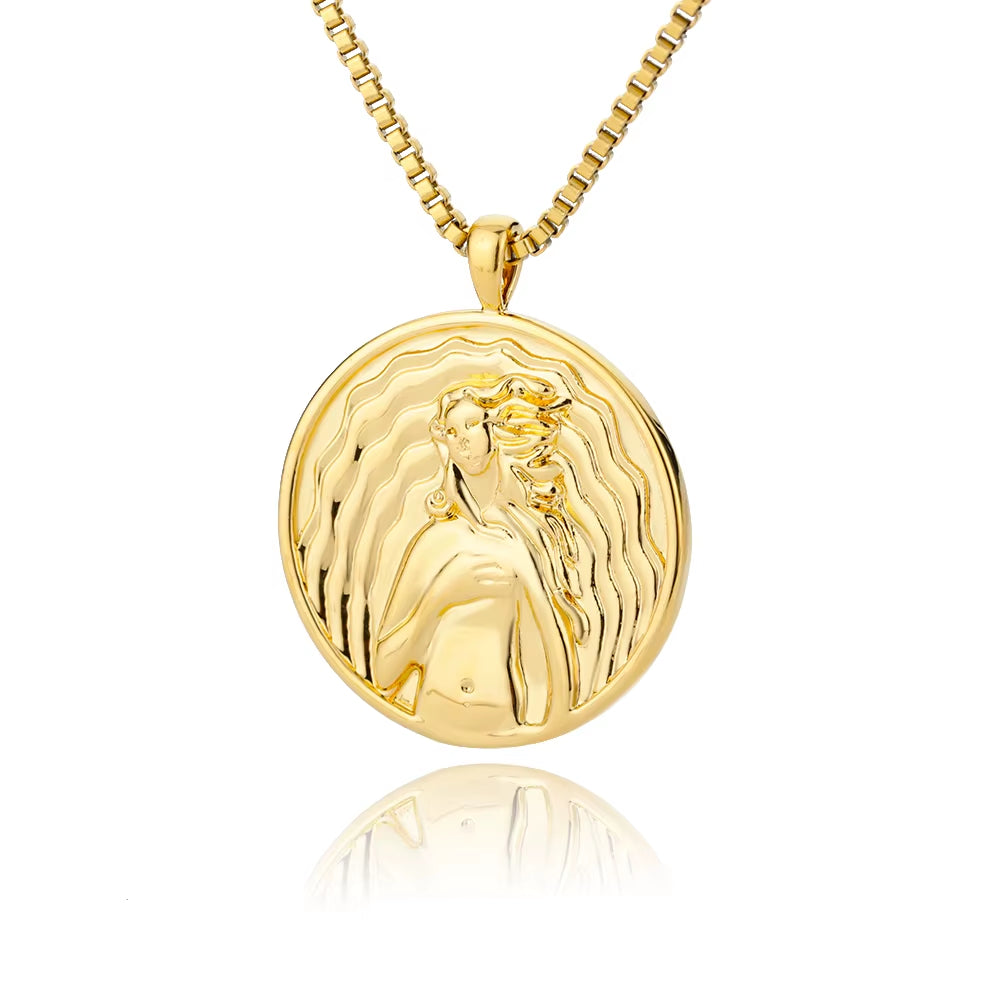 Ancient Mythologic Hecate Necklace for Women Men Greek Athena Aphrodite Pendant Medallion Necklaces Vintage Jewelry Best Gift