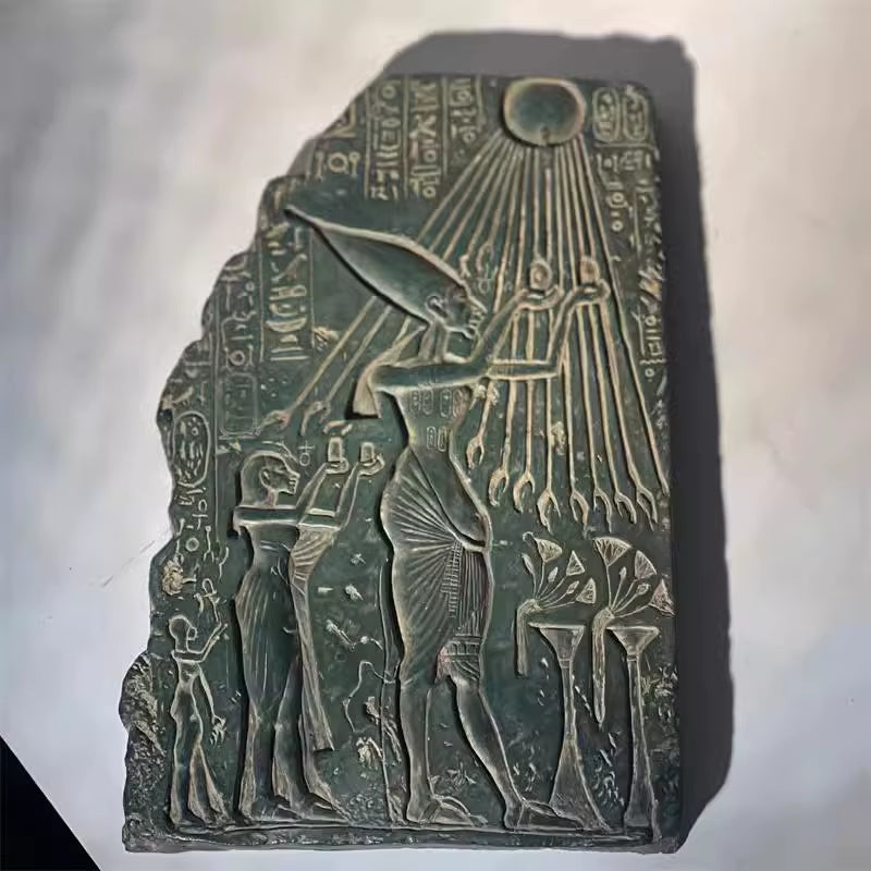 Reproduction of Ancient Egyptian Statue Aten Akhenaten Sculpture Relief Art Teaching Aids Home Desktop Decoration Ornaments