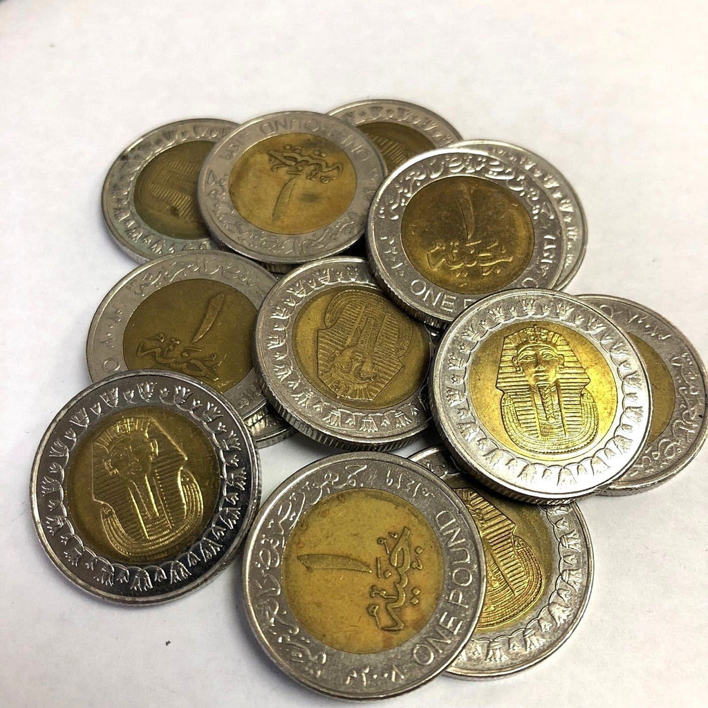 Egypt 1 Pound (2005-2018 Type), KING TUT Pharaoh Egyptian Mummy Coin, Km#940A