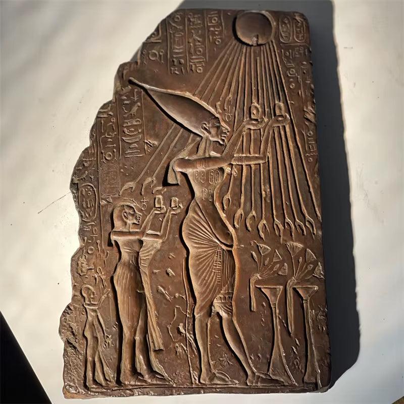 Reproduction of Ancient Egyptian Statue Aten Akhenaten Sculpture Relief Art Teaching Aids Home Desktop Decoration Ornaments