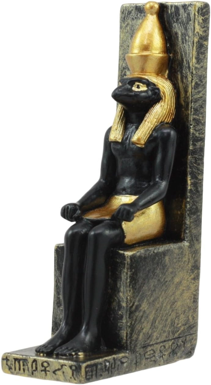 Ebros Egyptian Classical Deities Miniature Figurine Gods of Egypt Dollhouse Miniature Statue Legends of Ancient Egypt Educational Sculpture Collectible (Horus Seated on Throne)