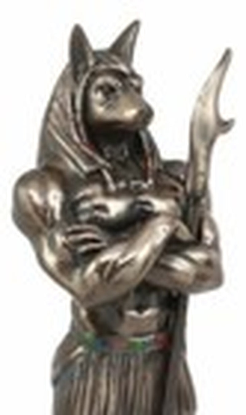 EGYPTIAN BRONZELIKE DARK MIGHTY ANUBIS DEITY STATUE GOD of MUMMIFICATION 11"H