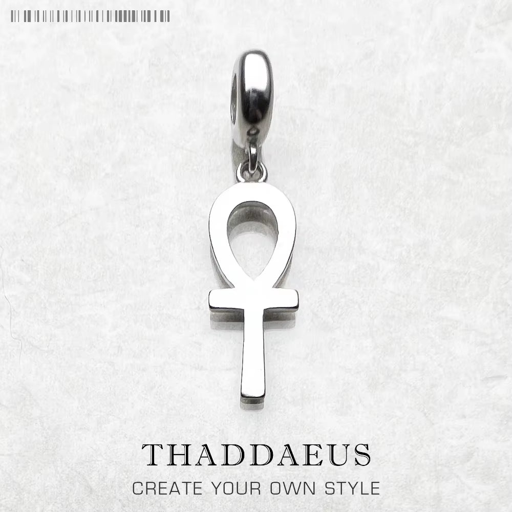 Cross of Life Ankh Charm Egypt Club Jewelry Vintage Gift in 925 Sterling Silver