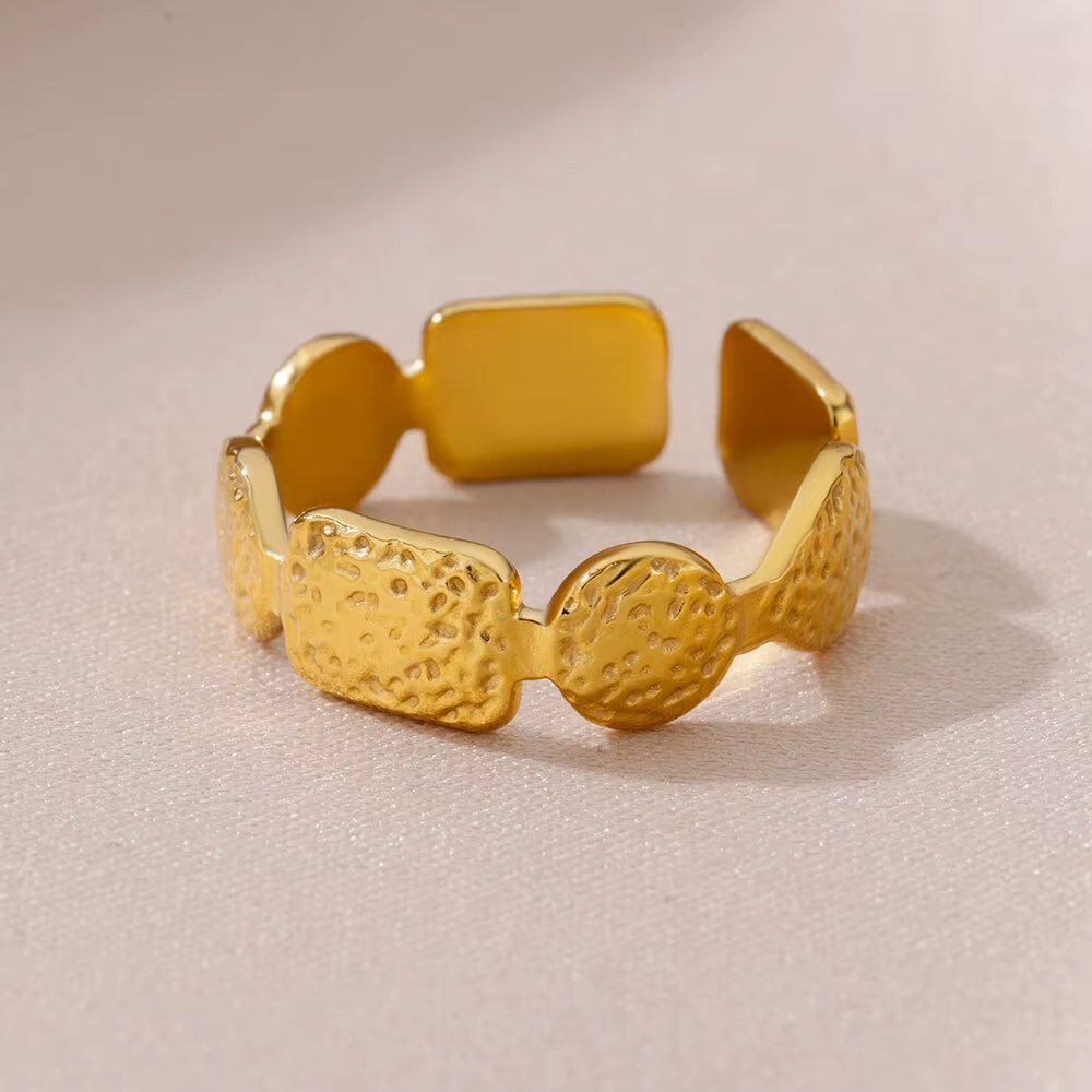 Rings for Women Stainless Steel Evil Eye Gold Color Open Ethnic Ring New Wedding Aesthetic Waterproof Jewelry Accessories Gift