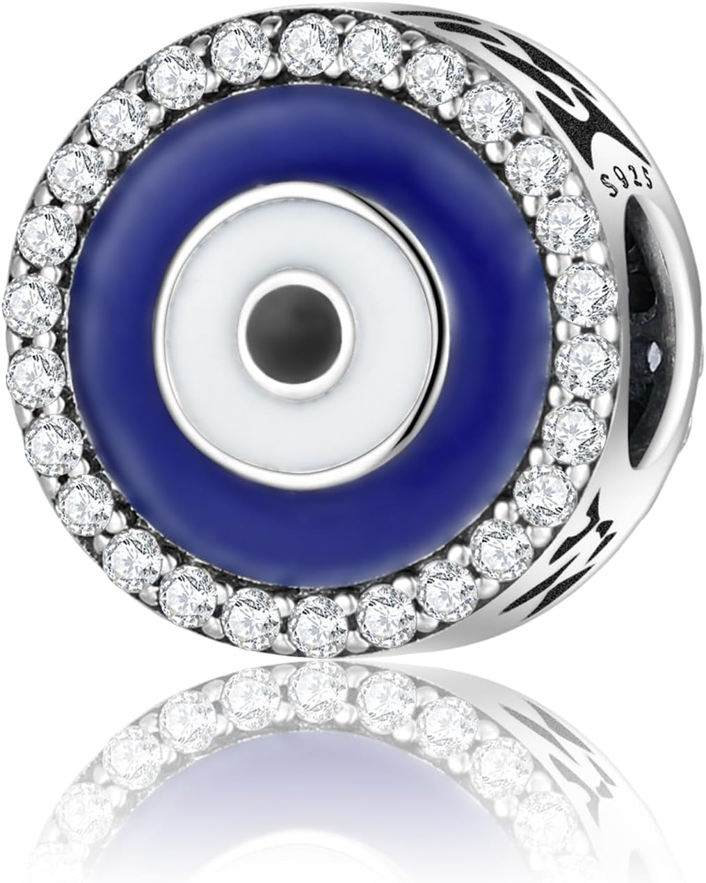 Evil Eye Charms 925 Sterling Silver Charms for Bracelet and Lucky Jewelry Hamsa Charm Fatima Charms Beads European Charm Evil Eye Compatible Bracelet Necklace for Women Mother Sister Gifts