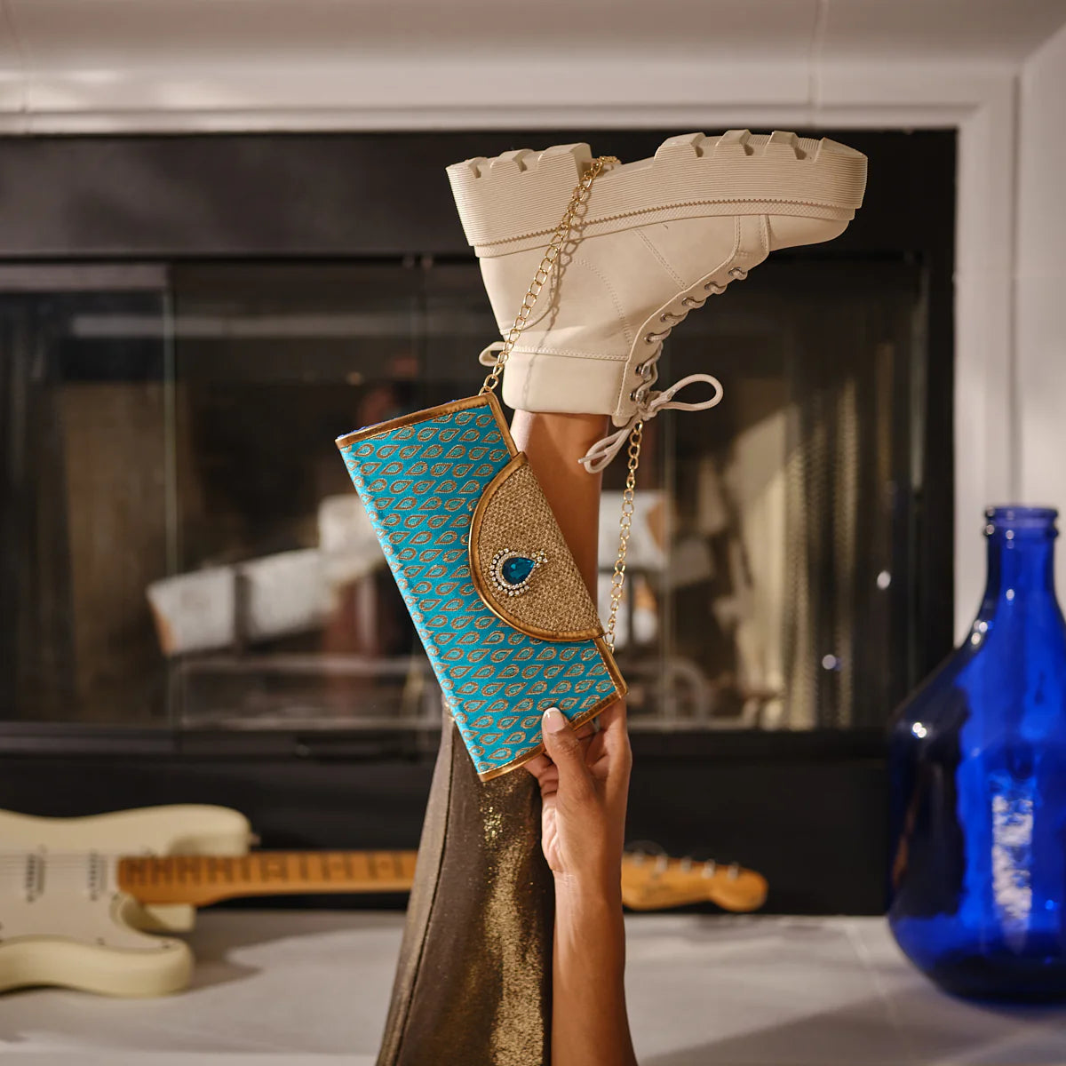 Lakshmi, Mini Baguette Tear Drop Bag