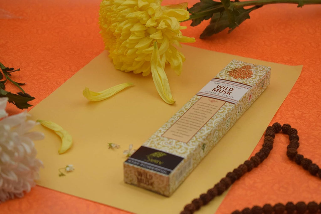 Herbal & Ancient Method Musk Incense Stick with Pack of 6 Incense for Meditation, Yoga, Spiritual, Aromatherapy Energy Cleansing & Calm down the Mind - 15G X 06 Incense | 90G | 3.17Oz