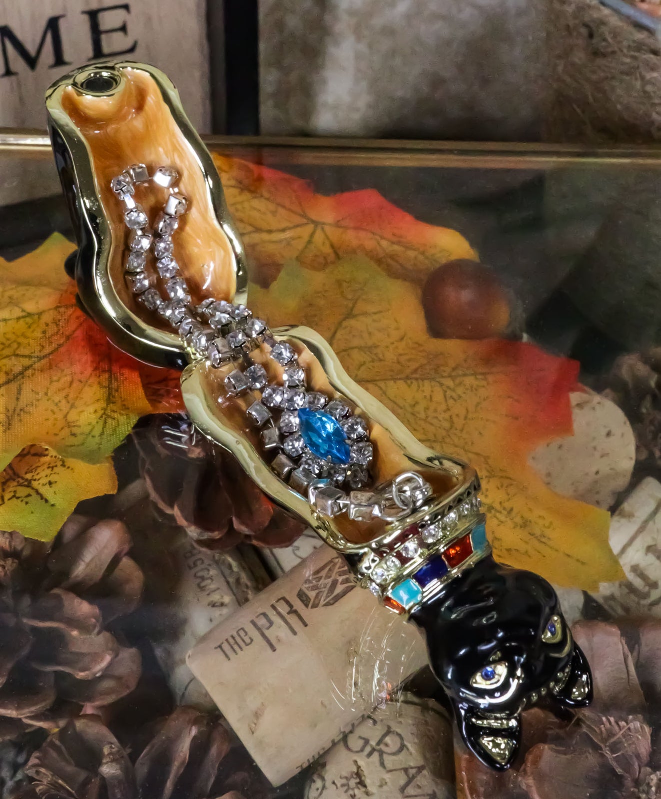 Ancient Egyptian Bastet Cat Goddess Pewter Austrian Crystals Trinket Jewelry Box