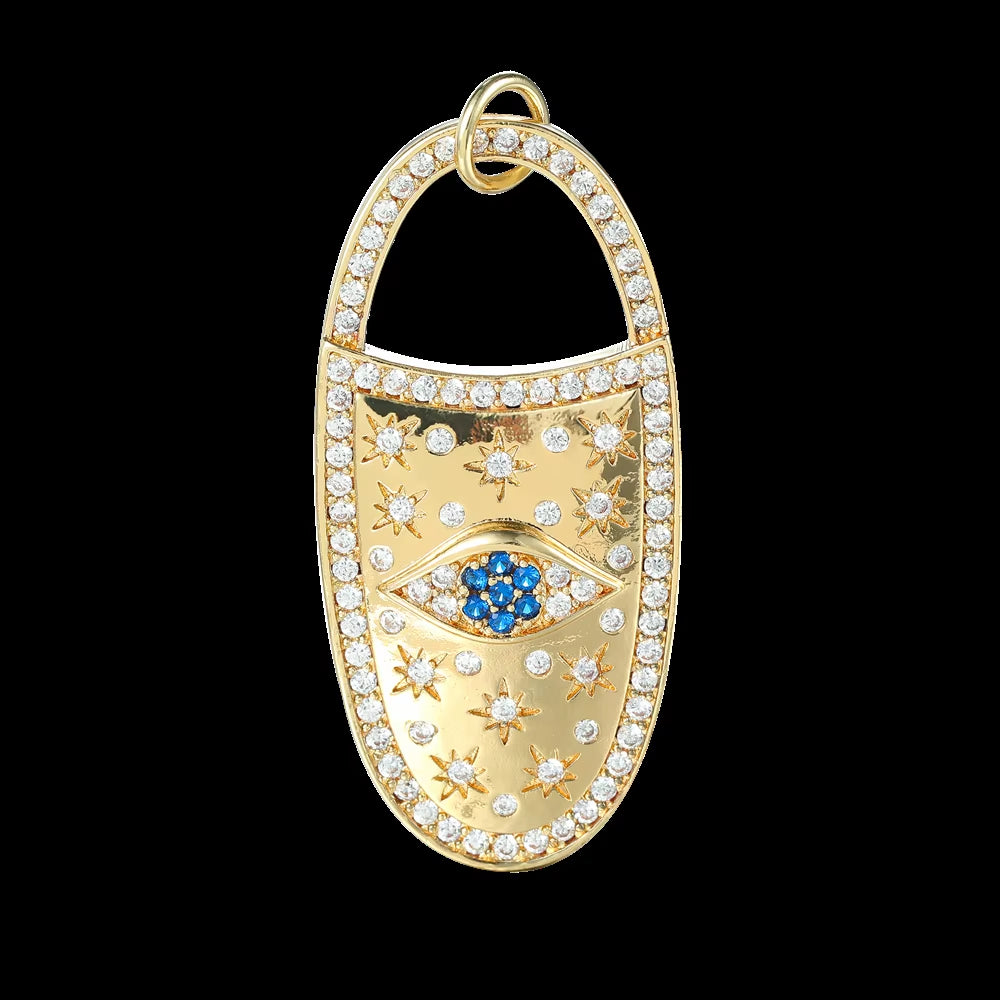 Handicraft Custume Accessories Greek Gods Evil Eye Crescent Moon Star Enamel Charms for DIY Pendant Collar Jewelry Making