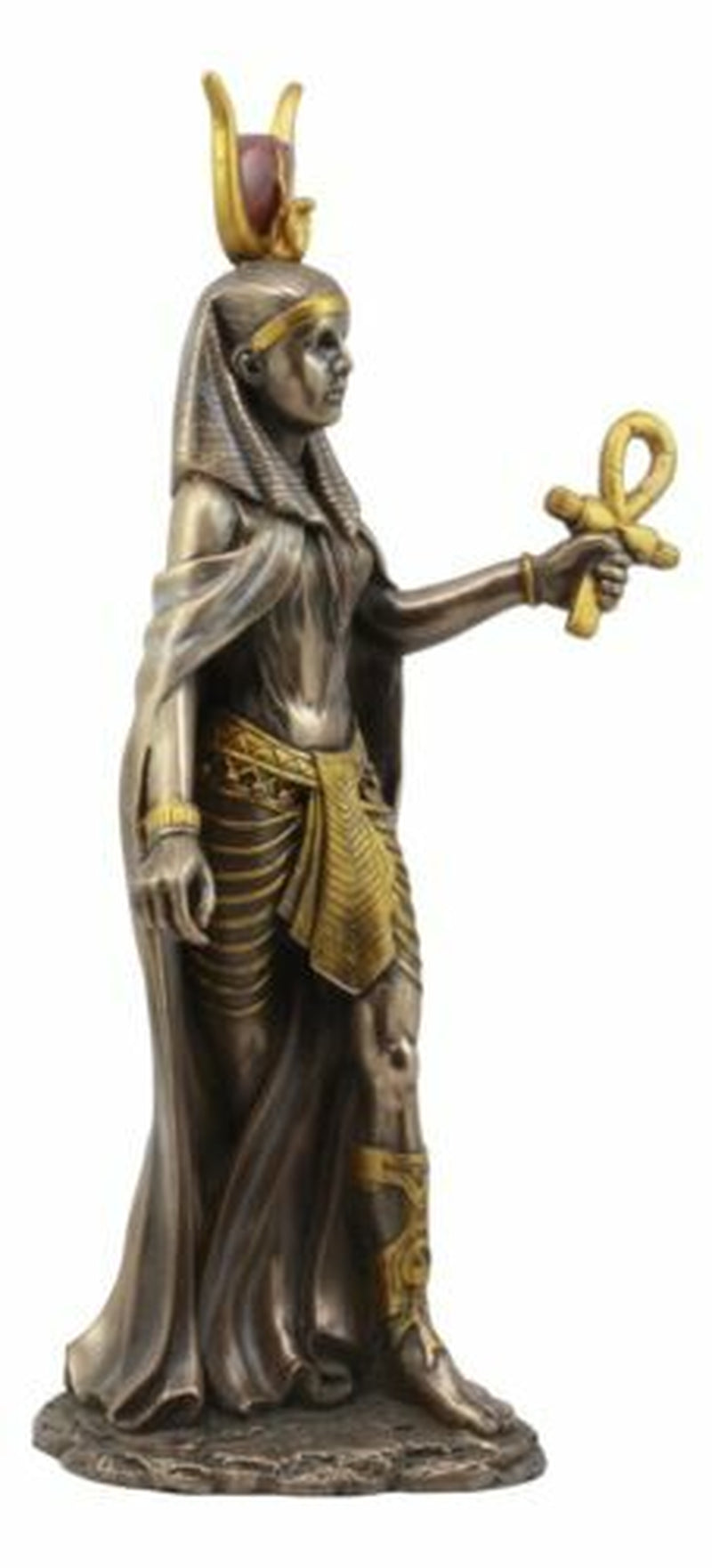 11 Inch Egyptian Hathor Mythological Goddess Bronze Finish Figurine