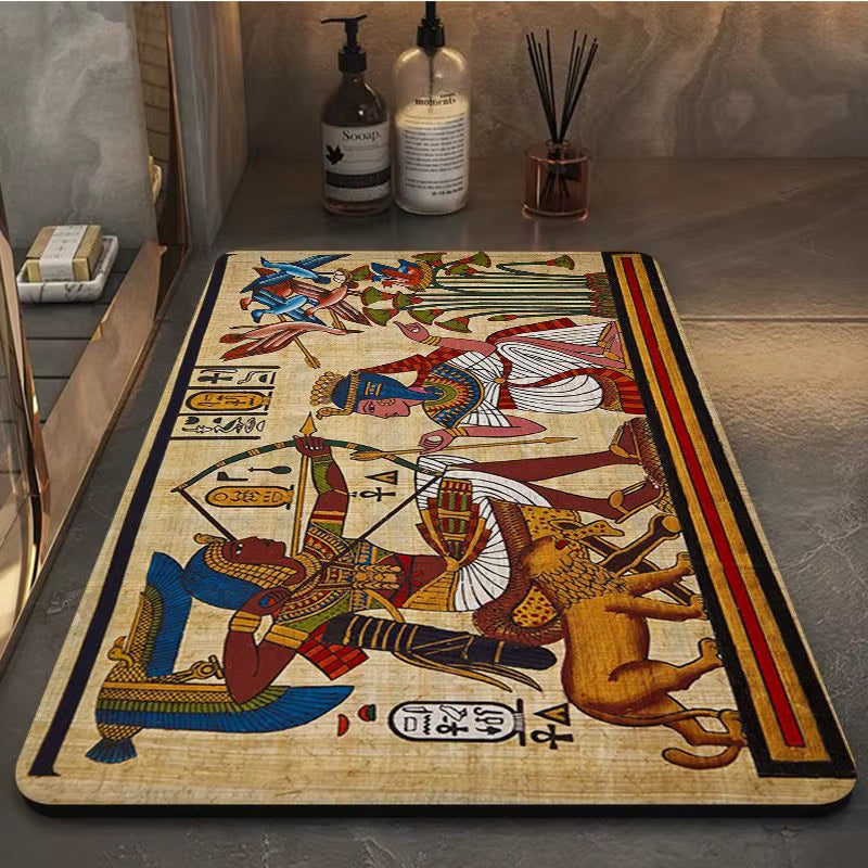 Ancient Egypt Hallway Carpet Rectangle Anti-Slip Home Soft Badmat Front Door Indoor Outdoor Mat Bedside Area Rugs