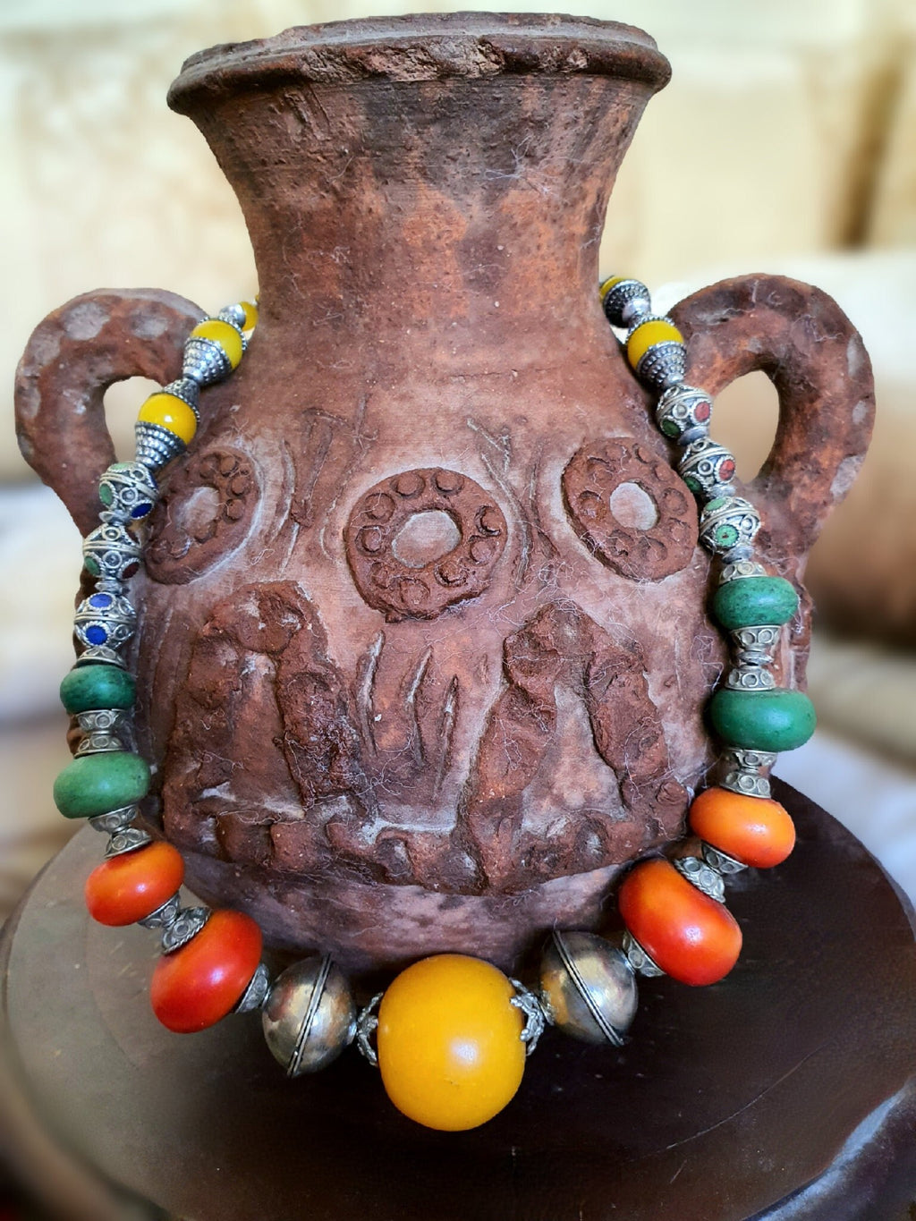 Moroccan Berber Necklace, Tribal Antique Jewelry, Ethnic Bohemian Gift