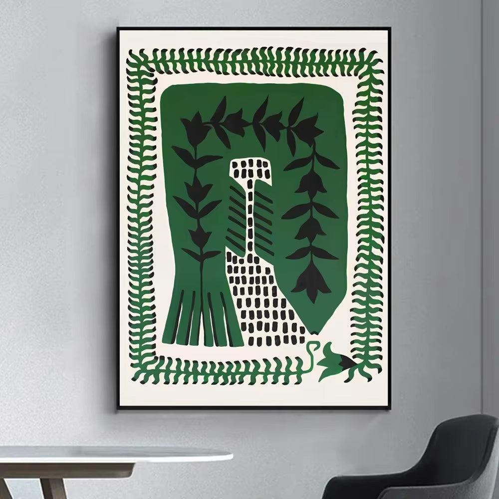 Ancient Egypt Abstract Classic Anime Poster Fancy Poster Wall Sticker for Living Room Bar Vintage Decorative Painting Middle