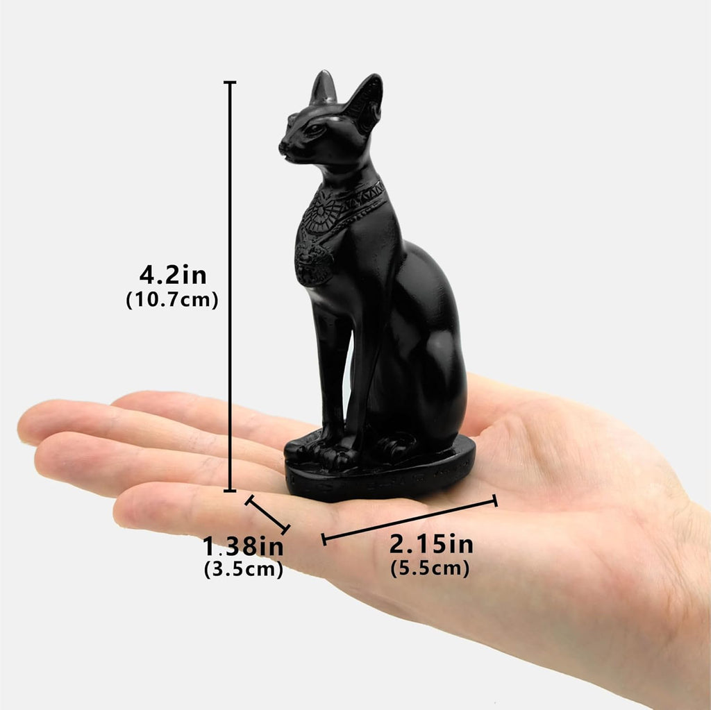 Egypt Cat Goddess Bastet Collectible Figurine 4.2" H Egypt Souvenirs Mini Resin Figurine for Home Desktop Decoration